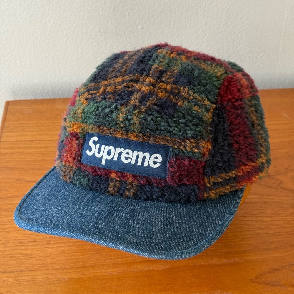 Supreme Plaid Fleece 5-panel Camp Cap